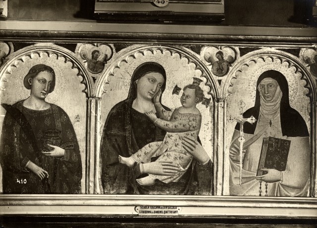 Foto Reali — Maestro delle Immagini domenicane - sec. XIV - Madonna con Bambino e santi — particolare